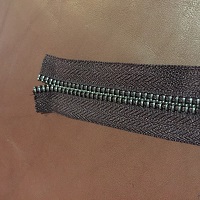 YKK Zip Chain - 5mm Brown Antique Silver - Leather & Canvas